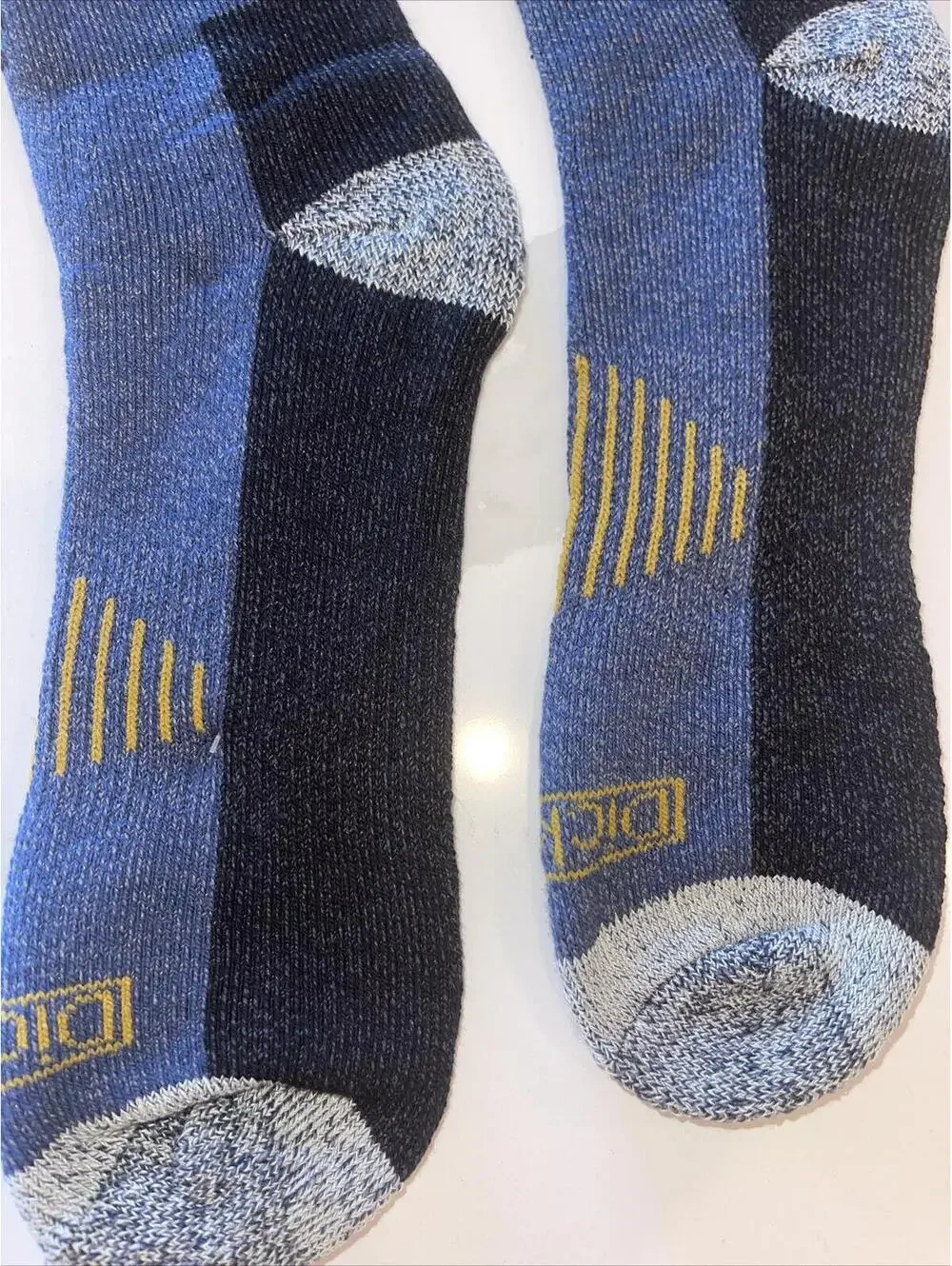 2 PAIRS DICKIES COPPER SHIN PROTECTOR BOOT LENGTH SOCKS MENS 6-12 BLUE & BLACK